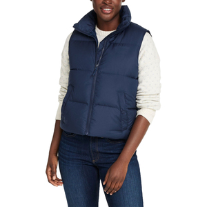 เสื้อกั๊กพัฟเฟอร์แขนกุดสำหรับผู้หญิง เสื้อกั๊กขนเป็ดสำหรับฤดูหนาว ปักโลโก้ได้ตามต้องการ เสื้อกั๊กสำหรับกิจกรรมกลางแจ้ง สไตล์คลาสสิก เสื้อปักลาย - Product Image 6