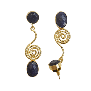 Lightweight long <b>dangle</b> drop <b>gold</b> plated <b>earrings</b> handmade fashion jewelry - Product Image 2