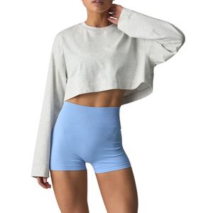 Sudadera Corta para Mujer, Manga Larga, Corte Holgado, Informal, para Gimnasio y Entrenamiento, Algodón Suave, Ropa Deportiva, Logotipo Personalizado, OEM, Venta al Por Mayor - Product Image 3