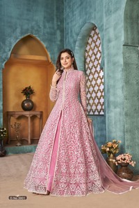 Traje Anarkali Moderno Bordado y Semisellado para Fiestas, Bodas y Diwali - Product Image 5