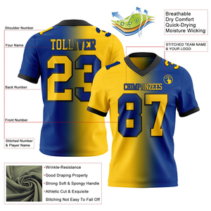 Camiseta de Fútbol Personalizada, Diseño Real, Amarillo y Negro, Malla Auténtica con Degradado, Personalizable, de Alta Calidad - Product Image 2
