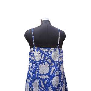 เดรสไหมพรมผ้าฝ้ายโบฮีเมียน 100% ทรงมิดิ คอวี ลายดอกไม้ แขนกุด ทรงเข้ารูป เหมาะสำหรับงานปาร์ตี้ฤดูร้อน - Product Image 6