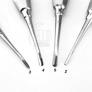 Ensemble d'élévateurs dentaires manuels professionnels de qualité médicale, construction en acier inoxydable résistant à la corrosion, certifié CE - Product Image 4