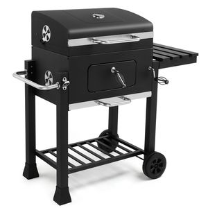 Griglia BBQ a Carbone Resistente per Picnic all'Aperto, Tavolo Laterale Pieghevole con Ruote per Patio, Giardino e Cortile - Product Image 3
