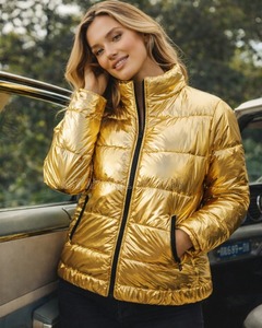 Veste dorée de qualité supérieure pour hommes et femmes, veste en duvet respirante à séchage rapide, confortable, service OEM. - Product Image 2