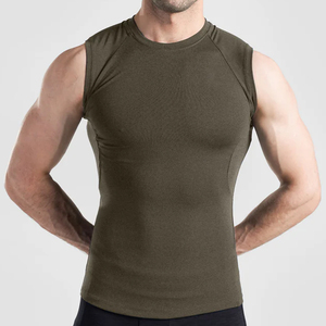 Custom Logo <b>Men</b>’s Sleeveless Fitness <b>Shirt</b> Breathable Gym Workout Tank Top <b>Men</b> Athletic <b>Compression</b> T <b>Shirt</b> sleeveless - Product Image 3