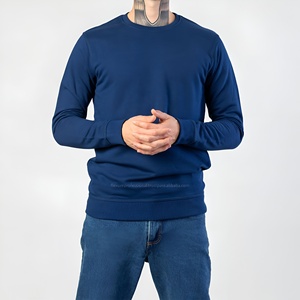 Sweat-shirt à col rond uni surdimensionné pour homme de haute qualité, en coton molletonné, décontracté, streetwear, hiver, vente en gros, OEM - Product Image 2