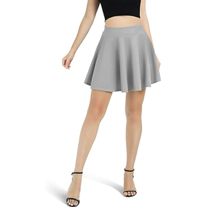 Jupe courte plissée élastique taille haute pour femme, en polyester respirant, idéale pour toutes les saisons - Product Image 3