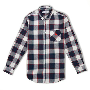 Custom Men's Retro Autumn Winter Plaid Shirt Polyester Long Sleeved Button Smart Casual Thick Black <b>White</b> <b>Flannel</b> Shirt - Product Image 4