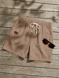 Shorts de course pour hommes, coupe boardshort, avec bordure réfléchissante, impression numérique unie, logo frontal, écologiques, séchage rapide, fermeture à cordon de serrage - Product Image 5