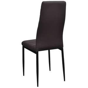 Ensemble de 2 chaises de salle à manger en similicuir marron et noir avec structure en fer, combinaison de couleurs unique pour une expérience culinaire élégante - Product Image 6
