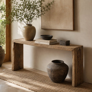 Mesa Consola Rústica de Madera Maciza, Madera Reciclada, Estilo Rústico, para Comedor, Entrada, Sala de Estar, Pasillo, Hecha a Mano, Ecológica - Product Image 2