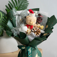 Konservierter Blumen-Weihnachtsstrauß Rote Rosen-Arrangement für Feiertagsgeschenk Heim Hochzeit Weihnachtsdekoration