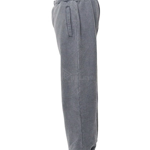 High Quality Men's Gray Fleece Sweatpants <b>Elastic</b> Waist Casual Joggers With Side Pockets Midweight Custom Wear - Product Image 4