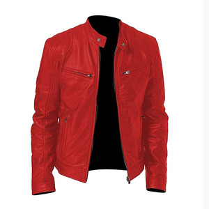 Veste en cuir pour homme, style slim fit, en similicuir, élégante, décontractée, pour l'hiver, légère, durable, tendance, streetwear, vêtements d'extérieur - Product Image 1