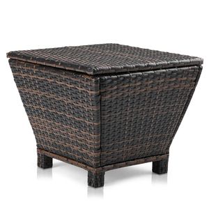 Tavolino laterale in vimini rattan con contenitore per patio, marrone, piccolo, SAME 46755449 - Product Image 1