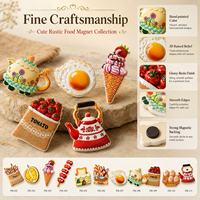 Aimants 3D pour aliments Aimants miniatures personnalisés pour réfrigérateur en résine Aimants pour réfrigérateur pour restaurant Déco