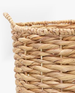 Handwoven Round Water Hyacinth Storage Basket <b>Bins</b> Handmade Natural Weave Sustainable Home Organizer Wholesale Bulk Supplier - Product Image 4