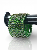 Ensemble de bracelets tendance en forme de goutte de pluie plaqués or de style indien vert émeraude foncé, bijoux de mode traditionnels pour l'exportation mondiale