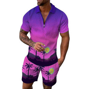 Ensemble t-shirt et short pour homme en coton respirant de qualité supérieure, sublimation, étiquette privée, plusieurs couleurs, personnalisable - Product Image 3