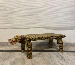 Wooden Tiger Pattern <b>Animal</b> <b>Stool</b> Coffee Table Painted Decorative Accent Furniture for Living Room Interior Display Use - Product Image 2