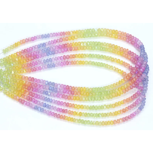 Cuentas redondas lisas de piedra lunar arcoíris natural brillante, cuentas redondas lisas de piedra lunar arcoíris multicolor de 5-7 mm, joyería artesanal - Product Image 2