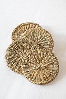 Sous-verres et sets de table tissés à la main en rotin et jute, antidérapants, écologiques, pour usage domestique, design vintage de luxe