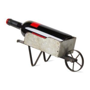Porte-bouteilles de table en fer forgé avec poignée en bois, style vintage, en treillis métallique, support de rangement et de présentation autoportant - Product Image 6