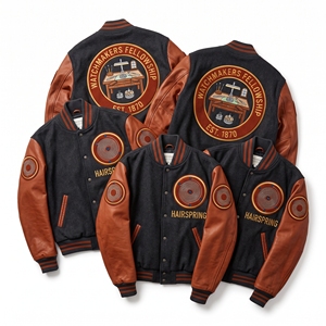OEM Custom Varsity Letterman Jacket Wool Leather Sleeves Papermakers Guild Mill Embroidery Pulp Beat Patch <b>Maroon</b> <b>Coat</b> - Product Image 5