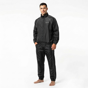 Ensemble de survêtement coupe-vent en nylon pour homme, veste et pantalon légers à col montant et fermeture éclair intégrale, tenue décontractée pour l'extérieur - Product Image 4
