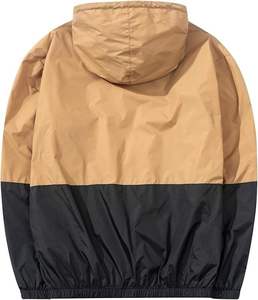 <b>Men</b> Casual Hooded Windbreaker <b>Jacket</b> Premium Lightweight Outdoor Soft Waterproof 100% Polyester Regular Fit Fashion Everyday - Product Image 4