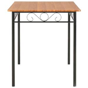 Juego de comedor de acero y MDF en marrón medio y negro, mesa y silla de comedor - Product Image 4