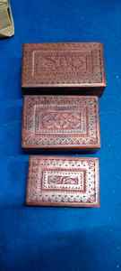 Elegancia Tallada a Mano: Trio de Almacenamiento de Joyas de Madera Multifuncional, Moderno y de Lujo - Product Image 3