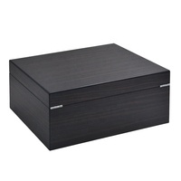 Boîte à cigares personnalisée haut de gamme grande capacité, en bois de pin exquis, humidor laqué avec plateau en bois de cèdre VOLENX WLH-0545 Noir