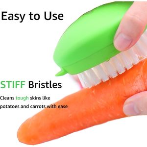 Brosse à légumes double usage de qualité supérieure, éplucheur de pommes de terre pour légumes à racines et fruits délicats, outil pour fruits et légumes - Product Image 2