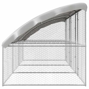 Cage pour chien en acier, ensemble de 3 pièces, 19,69 x 6,56 x 6,56 pieds, couleur argent - Product Image 5