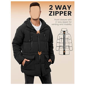 Abrigo Largo de Invierno para Hombre, Chaqueta Acolchada con Capucha, Chaqueta Impermeable, Gruesa y Acolchada, Chaqueta Parka Aislante para Clima Frío - Product Image 3