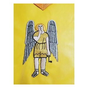 Tablier en cuir du Rite écossais du 21e degré, entièrement doré moiré, couleurs personnalisées, fait main, forme carrée, tissu de haute qualité pour les francs-maçons - Product Image 6