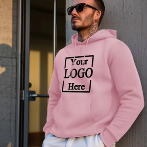 Men's Custom Photo/Text 100% Cotton Eco-Friendly Hooded Sweatshirt Name/Design Kangaroo Pocket Pullover <b>Machine</b> Washable - Product Image 1
