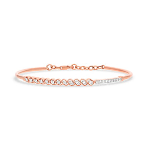 Diagonal Channel-Set Accent Diamond Station <b>Bangle</b> <b>Bracelet</b> - Product Image 5
