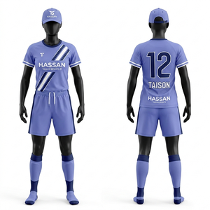 Tenue de football pour femmes, 180 GSM, polyester premium, design à panneaux interlock, logo personnalisé par sublimation, ensemble de maillots de football - Product Image 3