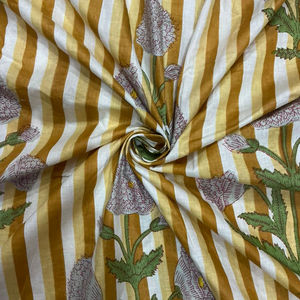 New Design Multicolor Organic Eco-Friendly 100% Cotton Garment Fabric Floral Hand Block Screen Print for Home Decor <b>Bags</b> - Product Image 1