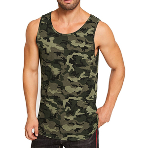 OEM Factory Men's Tank Top Custom Printed Camo Sleeveless Muscle Tee Wholesale Quick Dry Gym Casual Wear Fitness <b>Vest</b> Tank Tops - Product Image 4