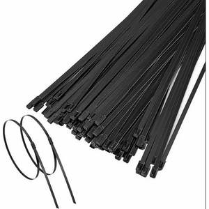 Attaches de câble en acier inoxydable 316 de haute qualité enduites de PVC noir taille 7.9x400 conception autobloquante solide et durable - Product Image 2