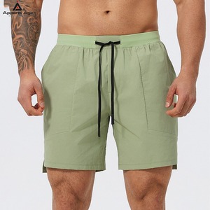 Shorts de sport pour hommes en coton, style décontracté, avec logo brodé personnalisé, bords coupés, grande taille, Bermuda - Product Image 1