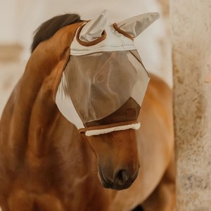 ผ้าคลุมหน้าม้า HOPE HORSE HOH-SA-FM-036 สีดำ ขาว น้ำเงิน ป้องกันแมลงวัน ระบายอากาศได้ดี บุผ้าฟลีซอย่างดี ปิดคลุมทั้งใบหน้า คุณภาพสูง รับสกรีนโลโก้ - Product Image 2