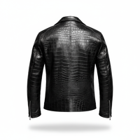 Veste en cuir d'agneau véritable noire pour homme, de qualité supérieure, élégante et tendance, col montant, hiver, décontractée, vente en gros