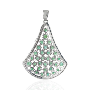 Classic Round <b>Emerald</b> Gemstone Pinion Bezel Setting Unique Design Solid 925 Sterling Silver Fine <b>Pendant</b> Jewelry - Product Image 6