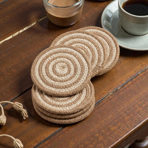 Braided Cotton Drink Coaster 5 Inch Handmade Mug Pad Absorbent Heat Resistant Coffee <b>Table</b> <b>Protection</b> Mat - Product Image 1