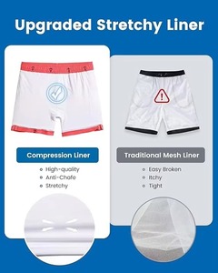 Shorts en mesh personnalisés brodés de haute qualité avec taille élastique, broderie et empiècements de haute qualité - Product Image 6